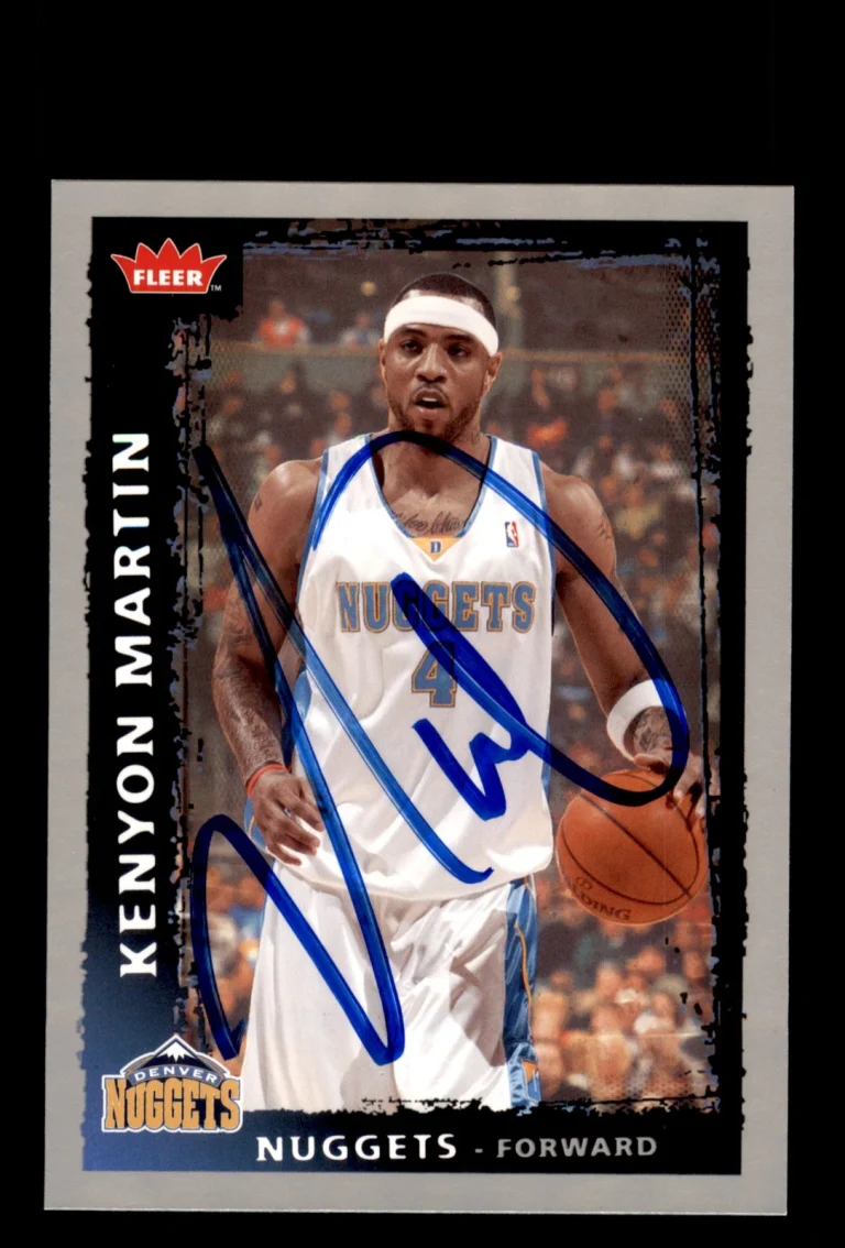 Signed Basketball Card Auto Kenyon Martin 2008-09 Fleer #153 Denver Nuggets