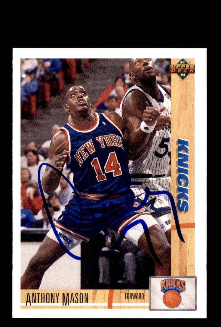 Signed Basketball Card Auto Anthony Mason 1991-92 Upper Deck #430 Knicks