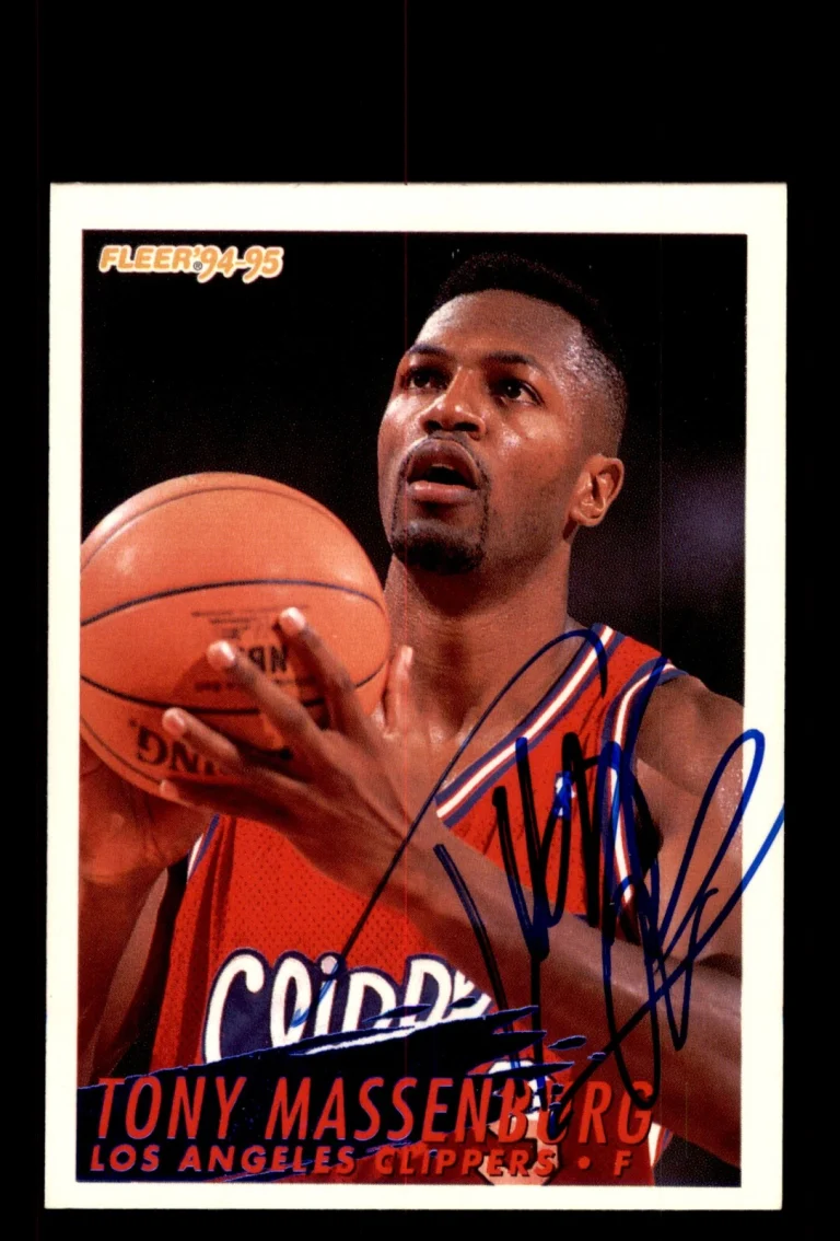 Signed Basketball Card Auto Tony Massenburg 1994-95 Fleer #299 LA Clippers
