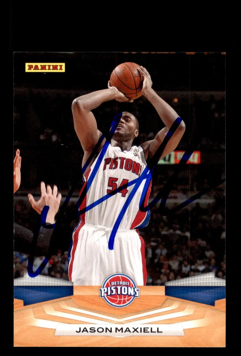 Signed Basketball Card Auto Jason Maxiell 2009-10 Panini #75 Detroit Pistons