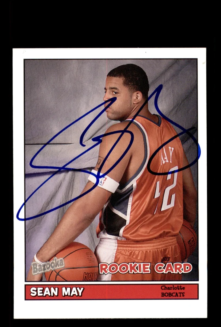 Signed Basketball Card Auto Sean May 2005-06 Bazooka #173 Charlotte Bobcats