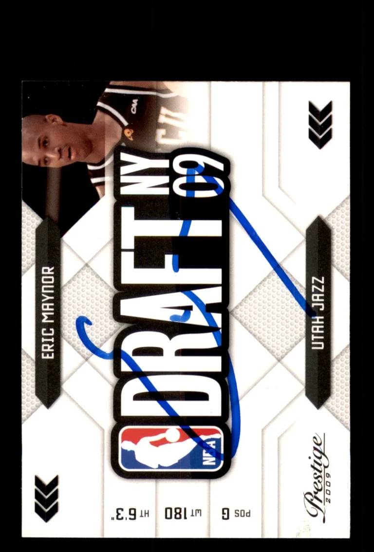 Signed Basketball Card Auto Eric Maynor 2009-10 Panini Prestige #20 Utah Jazz