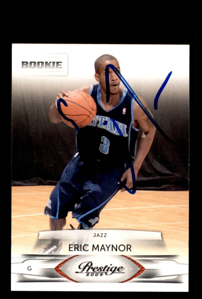 Signed Basketball Card Auto Eric Maynor 2009-10 Panini Prestige #170 Utah Jazz