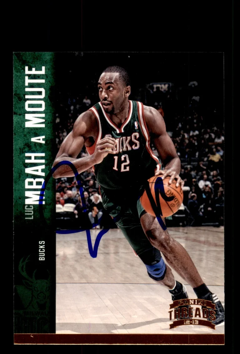 Signed Basketball Card Auto Luc Richard Mbah a Moute 2012-13 Panini Threads #86