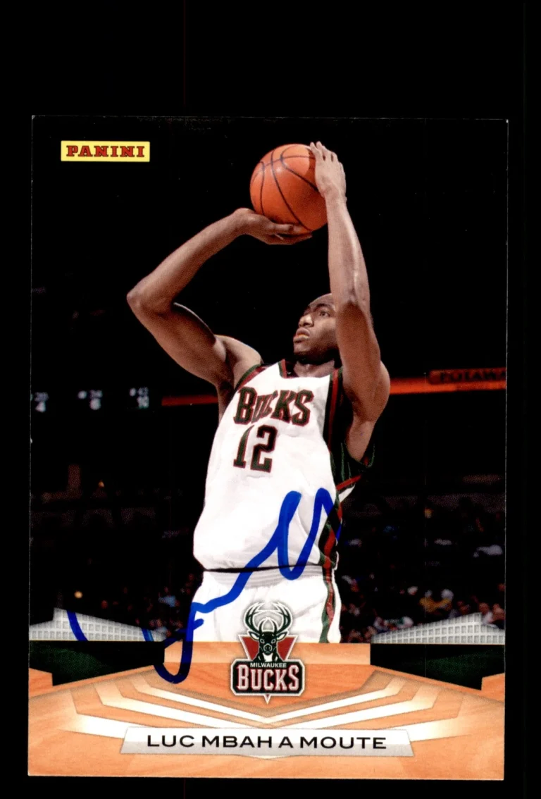 Signed Basketball Card Auto Luc Mbah A Moute 2009-10 Panini #100 Milwaukee Bucks