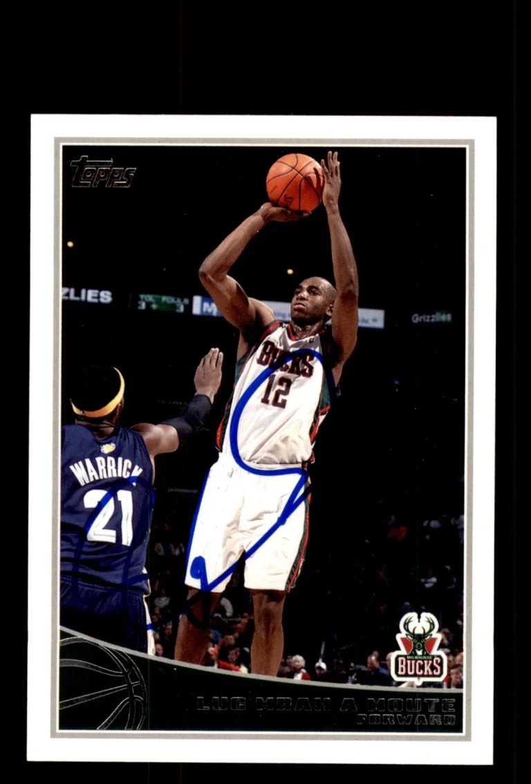 Signed Basketball Card Auto Luc Richard Mbah a Moute 2009-10 Topps #159 Bucks