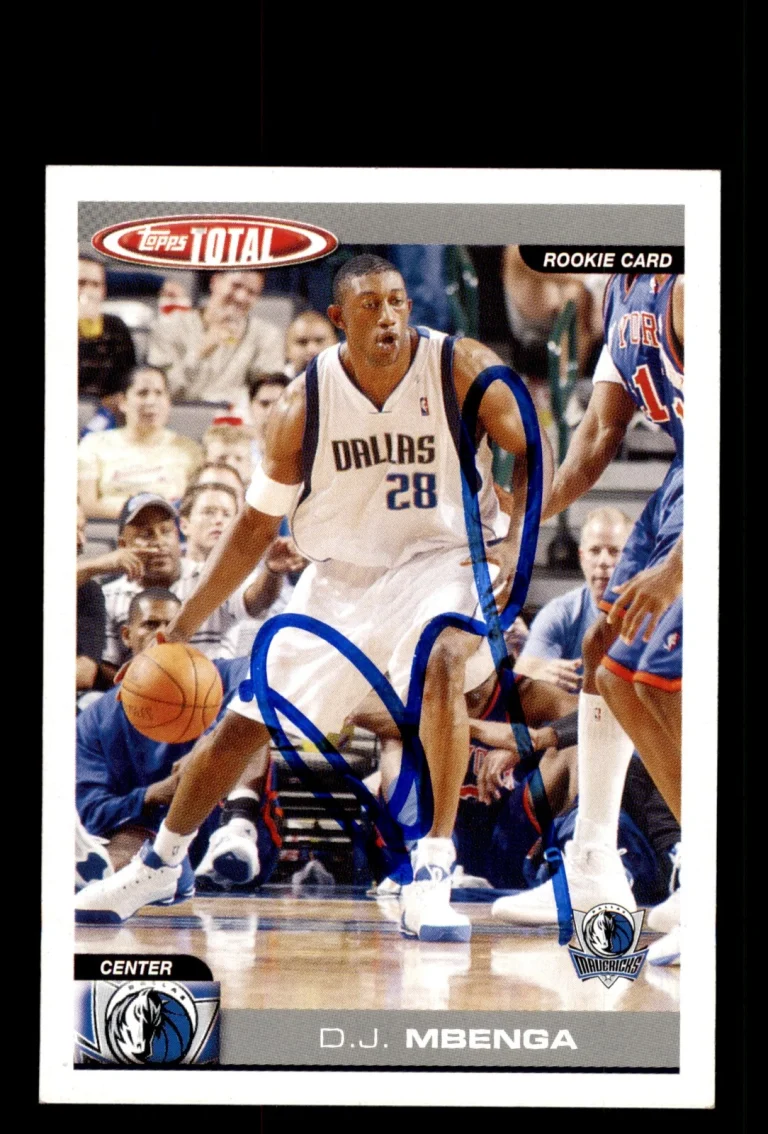 Signed Basketball Card Auto D.J. Mbenga 2004-05 Topps Total #337 Mavericks