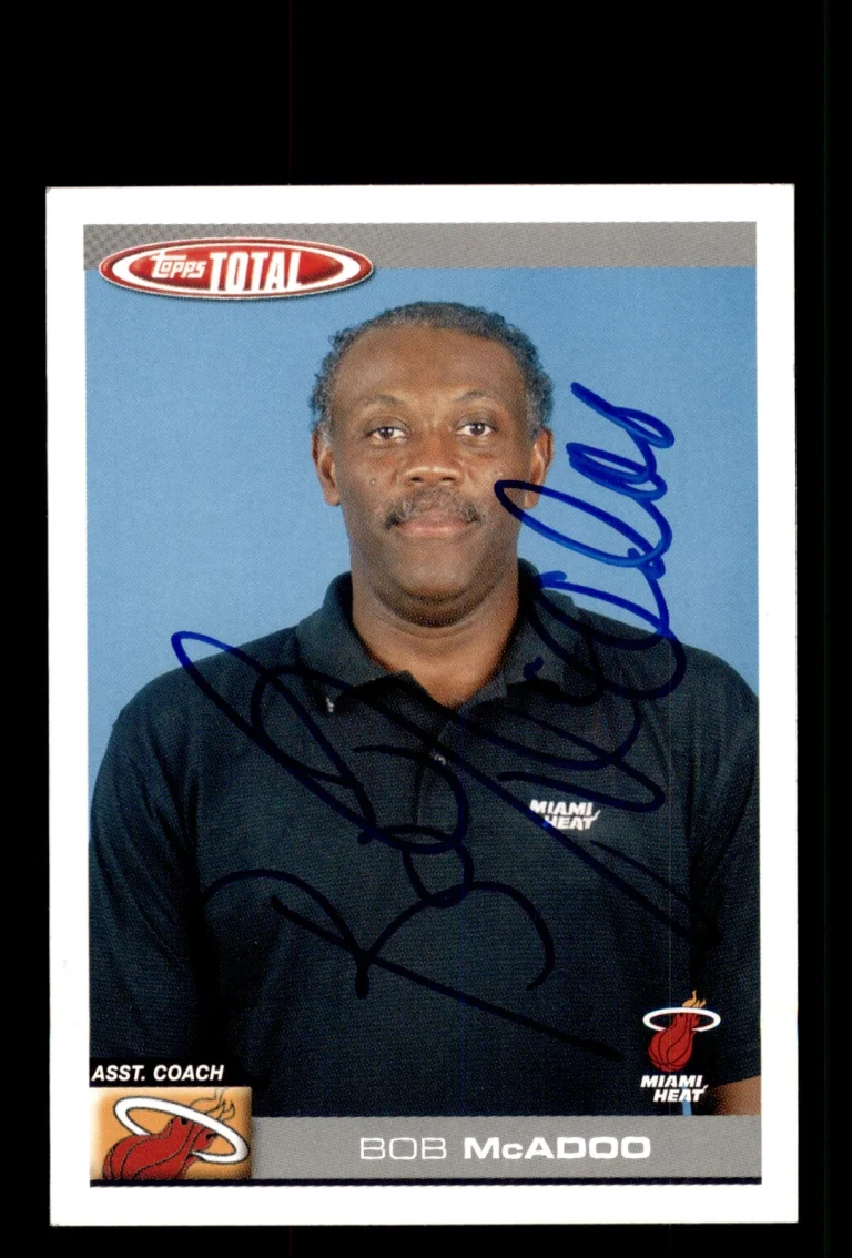 Signed Basketball Card Auto Bob Mcadoo 2004-05 Topps Total #390 Miami Heat