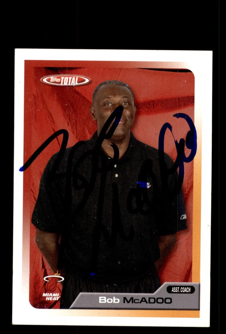 Signed Basketball Card Auto Bob McAdoo 2005-06 Topps Total #390 Miami Heat