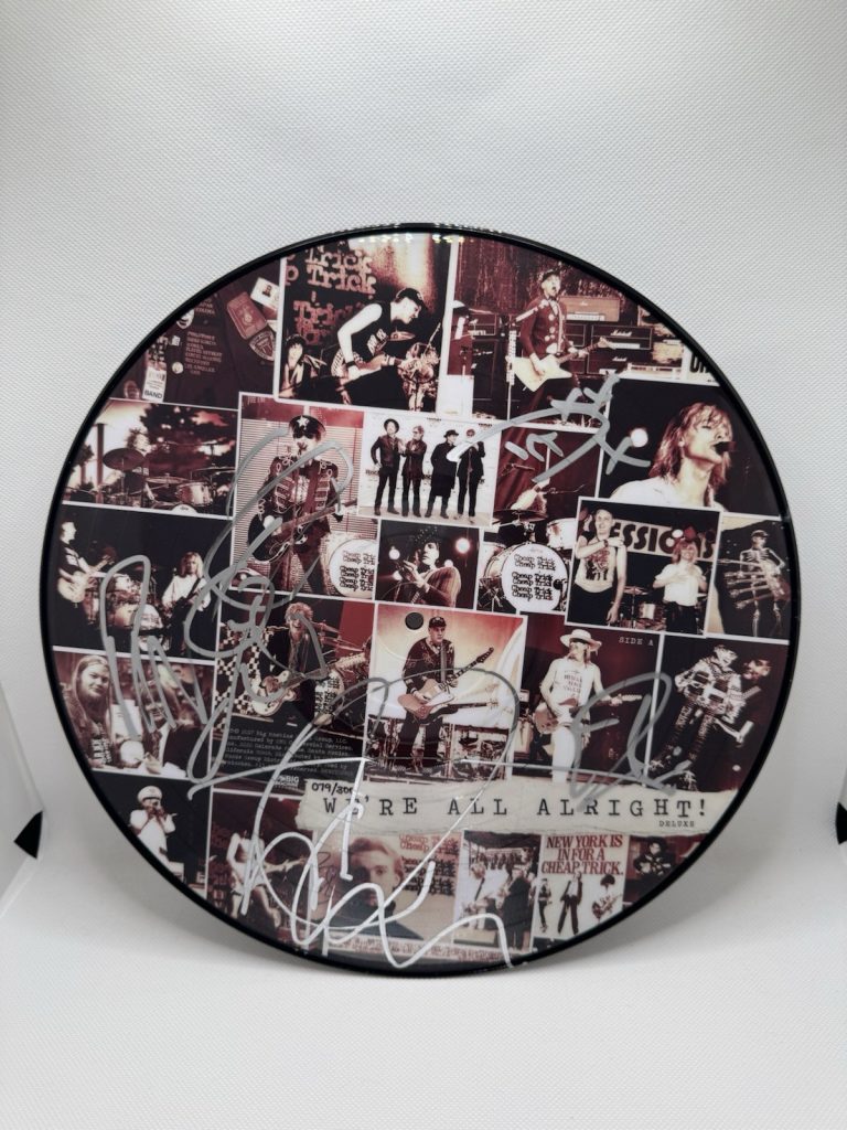 Cheap Trick Signed Vinyl We’re All Alright Picture Disc Autograph PSA/DNA COA