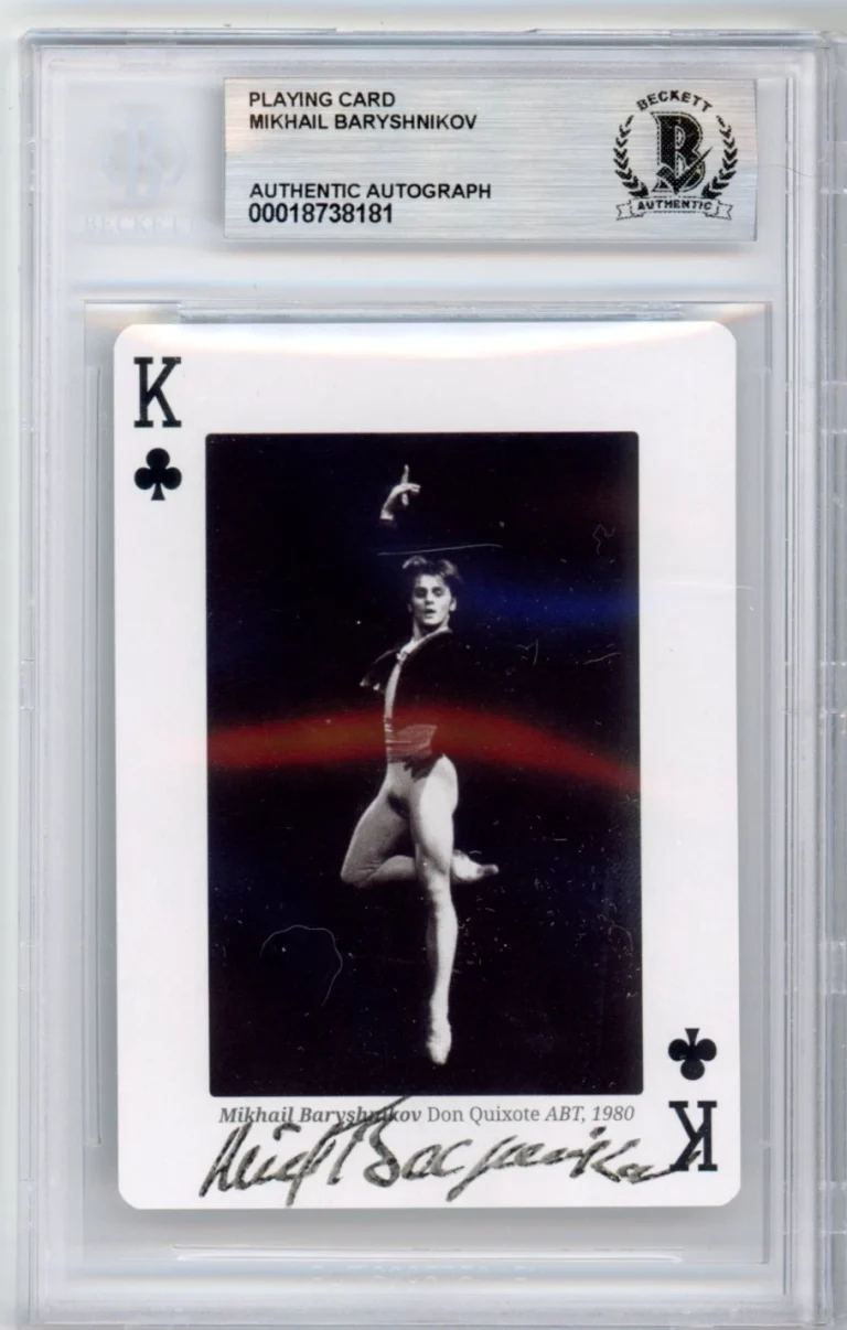 MIKHAIL BARYSHNIKOV SIGNED PLAYING CARD AUTO BALLET DANCER ACTOR BECKETT BAS