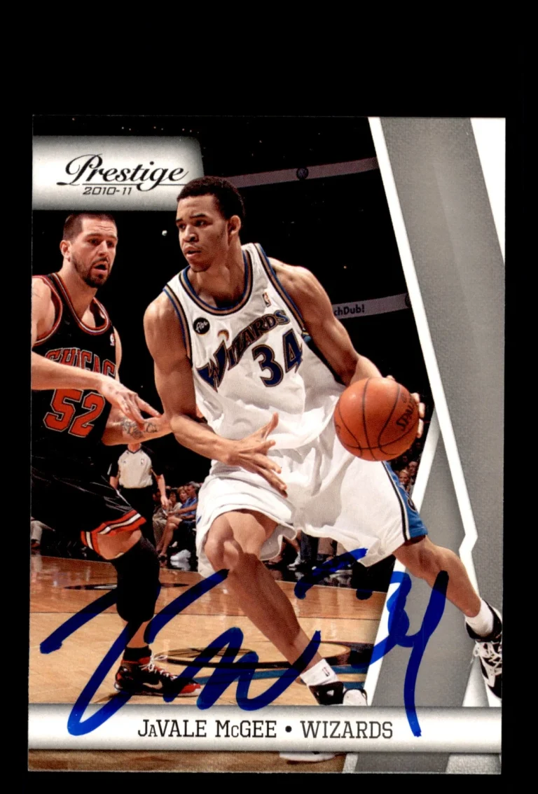 Signed Basketball Card Auto JaVale McGee 2010-11 Panini Prestige #119 Wizards