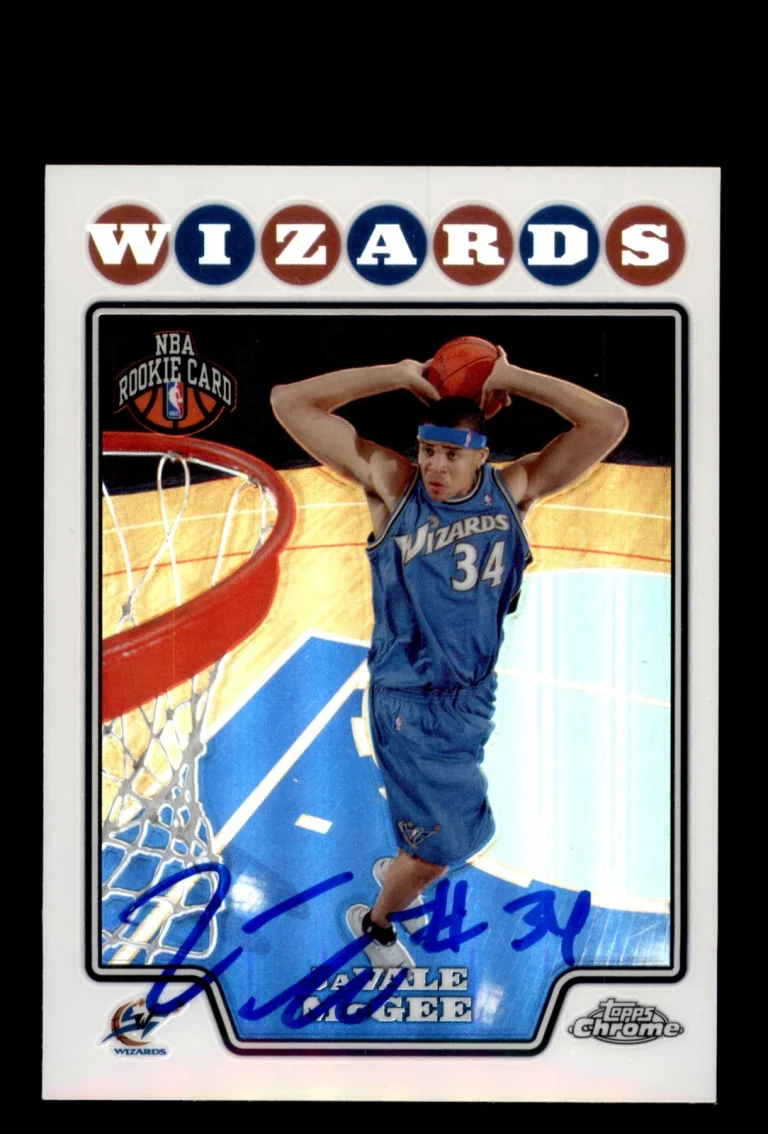 Signed Basketball Card Auto JaVale McGee 2008-09 Topps Chrome #197 Wizards