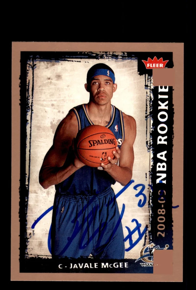 Signed Basketball Card Auto Javale McGee 2008-09 Fleer #218 Washington Wizards