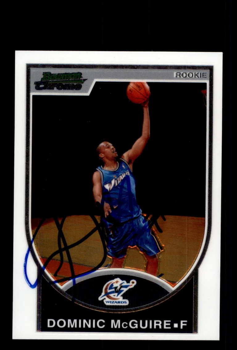 Signed Basketball Card Auto Dominic McGuire 2007-08 Bowman #151 Wizards