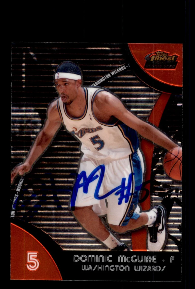 Signed Basketball Card Auto Dominic McGuire 2007-08 Finest #68 Wizards