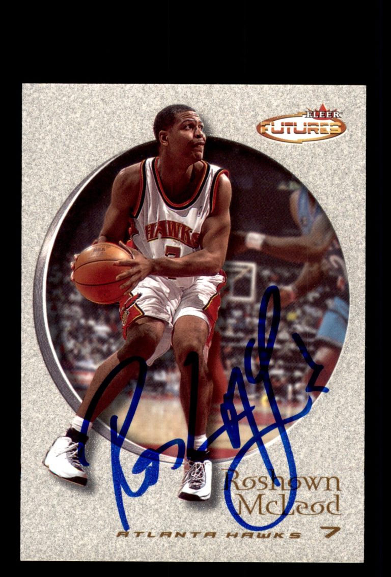 Signed Basketball Card Auto Roshown McLeod 2000-01 Fleer Futures #11 Hawks