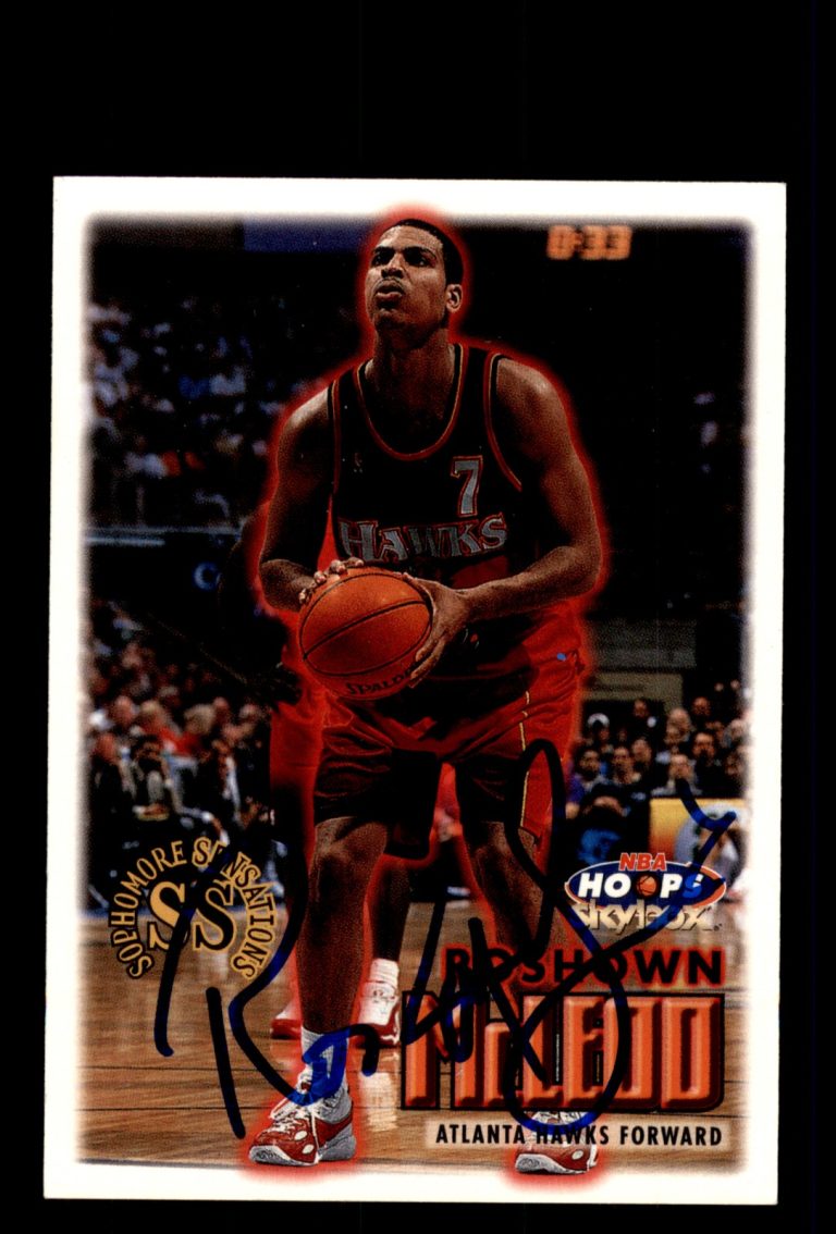 Signed Basketball Card Auto Roshown McLeod 1999-00 Hoops #19 Hawks