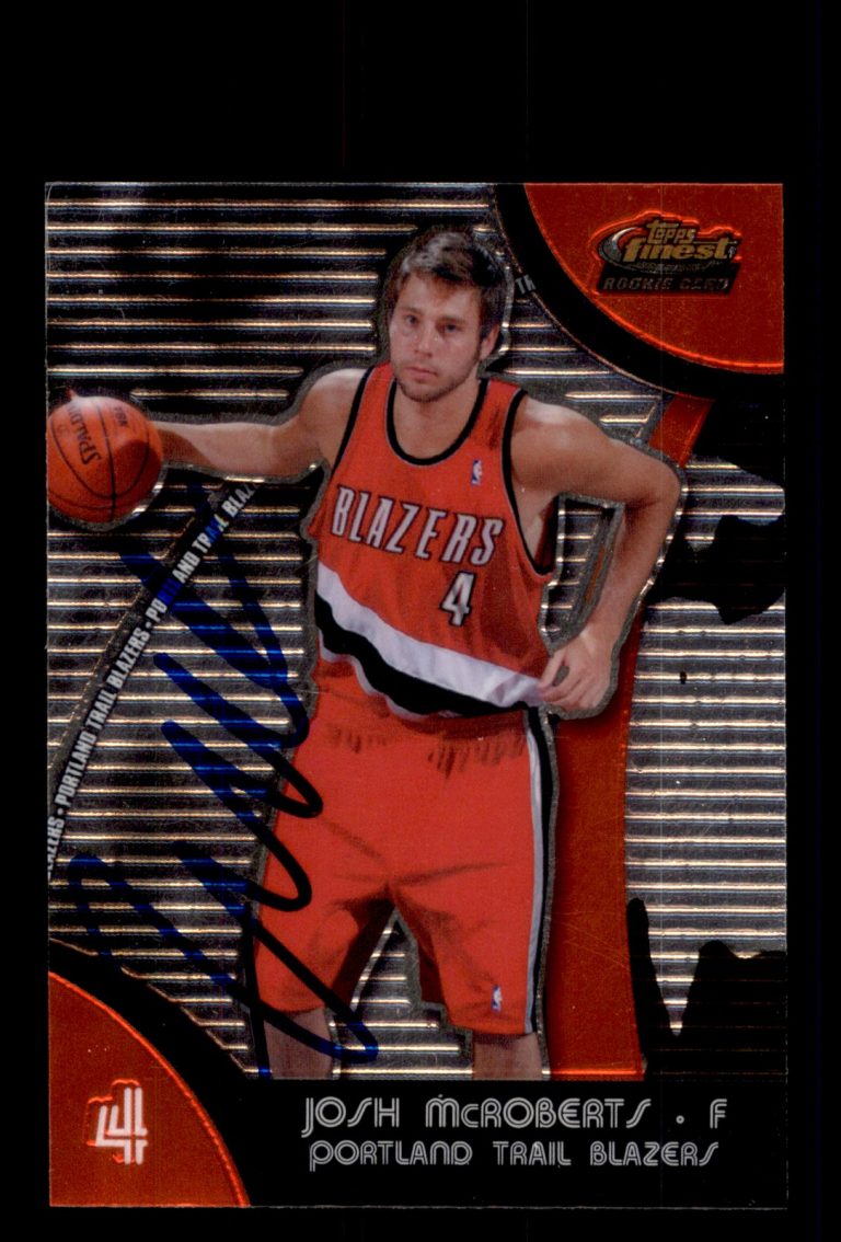 Signed Basketball Card Auto Josh McRoberts 2007-08 Finest #63 Trail Blazers