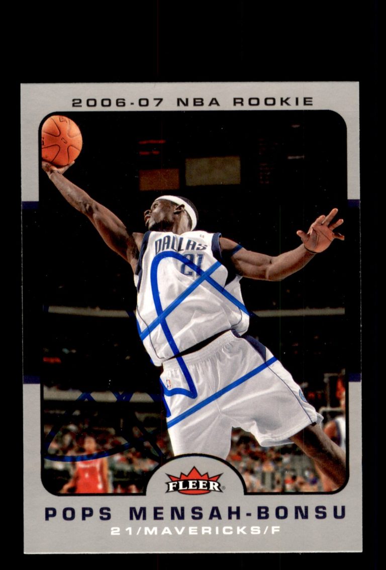 Signed Basketball Card Auto Pops Mensah-Bonsu 2006-07 Fleer #237 Mavericks