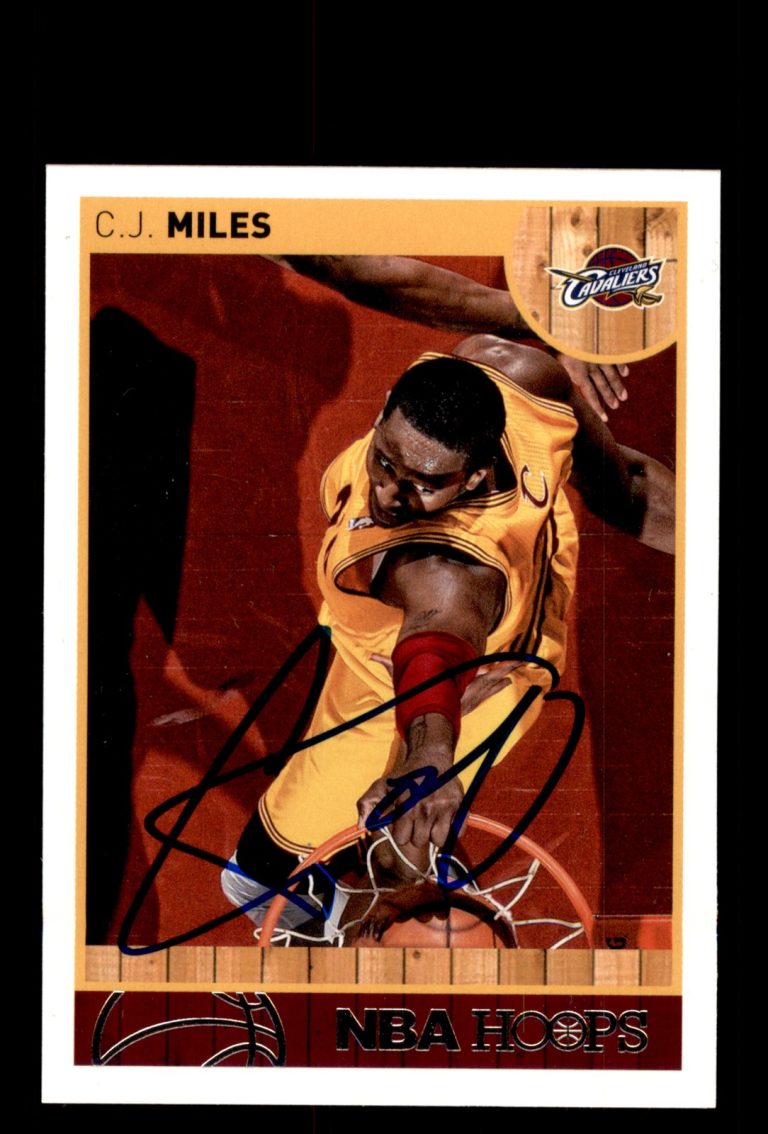 Signed Basketball Card Auto C.J. Miles 2013-14 Hoops #101 Cleveland Cavaliers