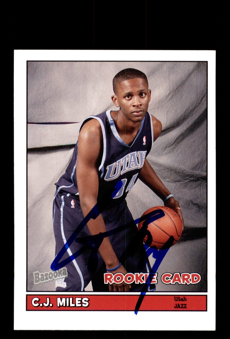 Signed Basketball Card Auto C.J. Miles 2005-06 Bazooka #192 Utah Jazz