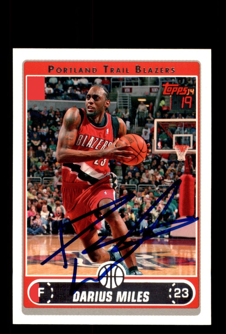 Signed Basketball Card Auto Darius Miles 2006-07 Topps #74 Trail Blazers