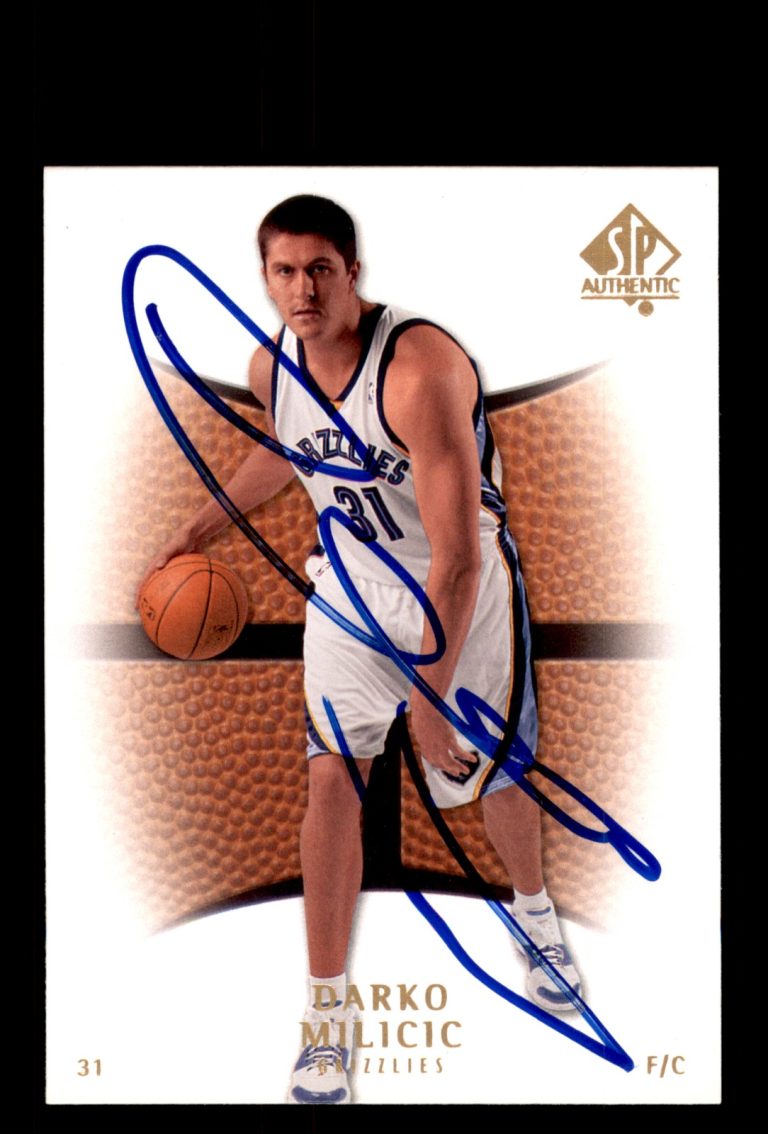 Signed Basketball Card Auto Darko Milicic 2007-08 SP Authentic #47 Grizzlies