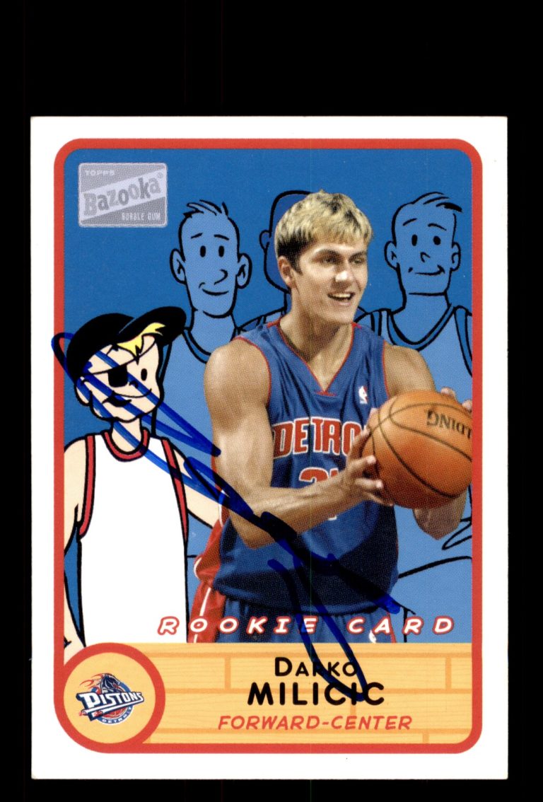 Signed Basketball Card Auto Darko Milicic 2003-04 Bazooka #277 Detroit Pistons