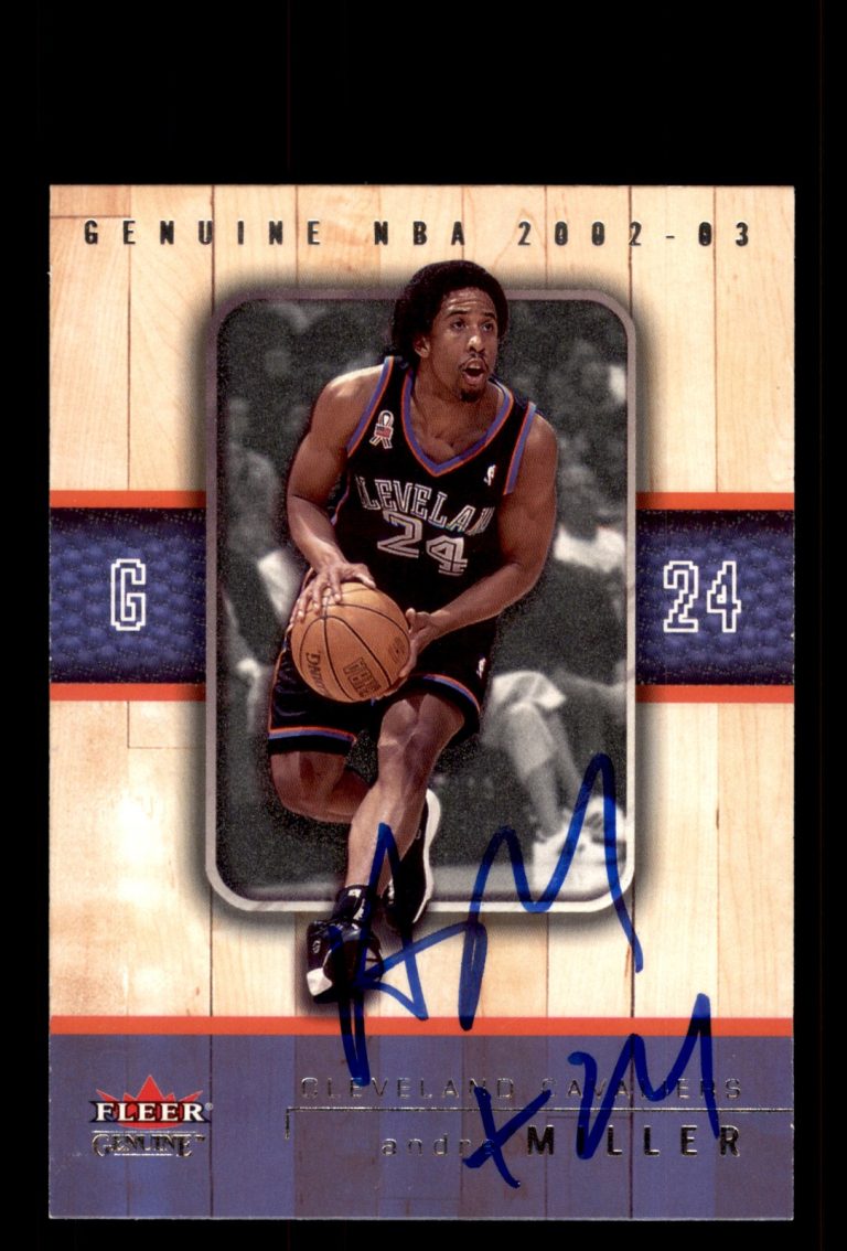Signed Basketball Card Auto Andre Miller 2002-03 Fleer Genuine #6 Cavaliers