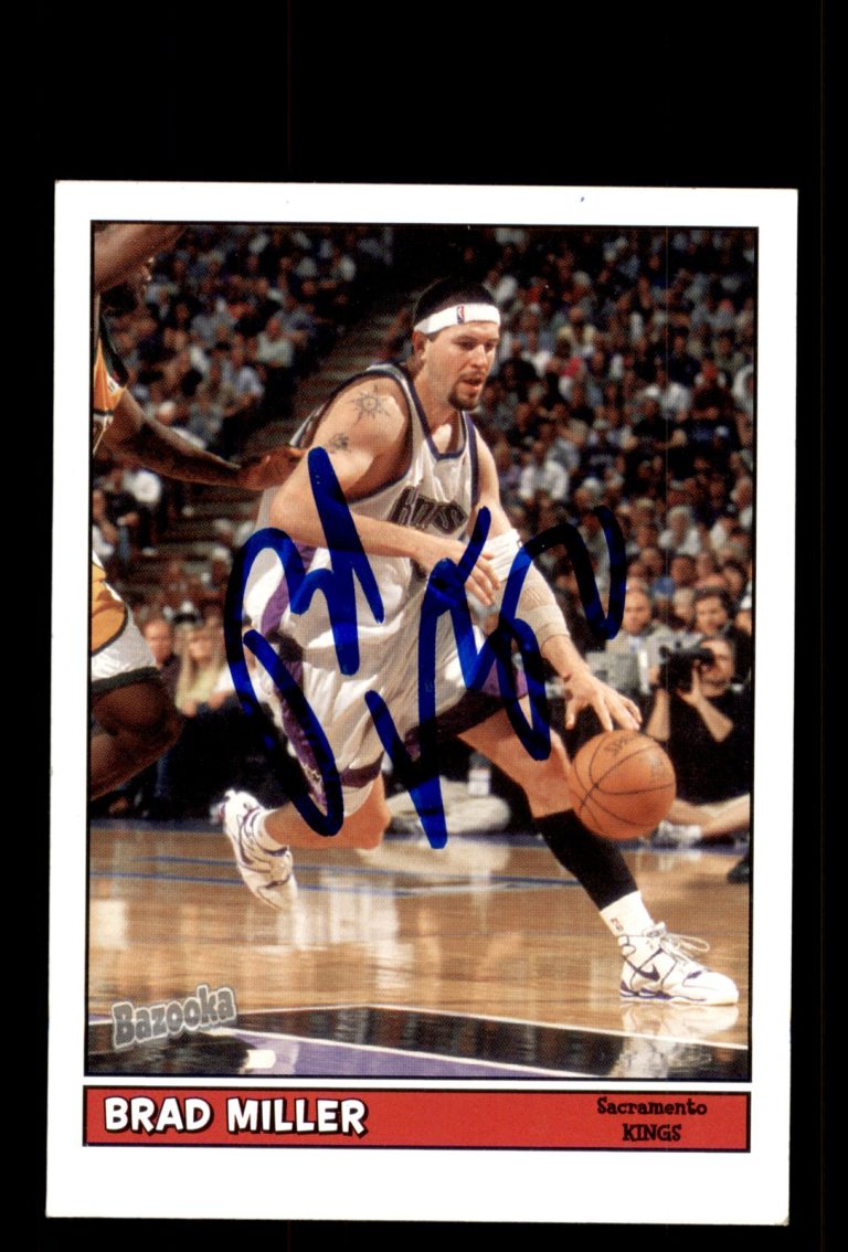 Signed Basketball Card Auto Brad Miller 2005-06 Bazooka #154 Sacramento Kings