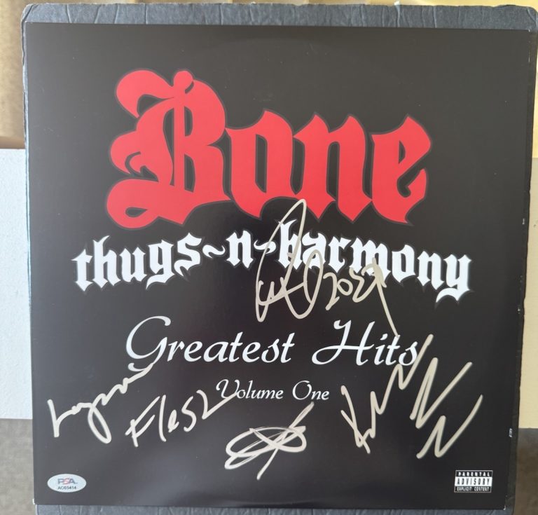 Bone Thugs N Harmony Signed Vinyl All 5 Bizzy, Krayzie, Wish, Flesh, Layzie Psa