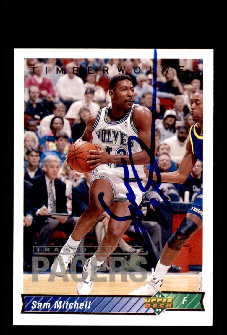 Signed Basketball Card Auto Sam Mitchell 1992-93 Upper Deck #188 Indiana Pacers