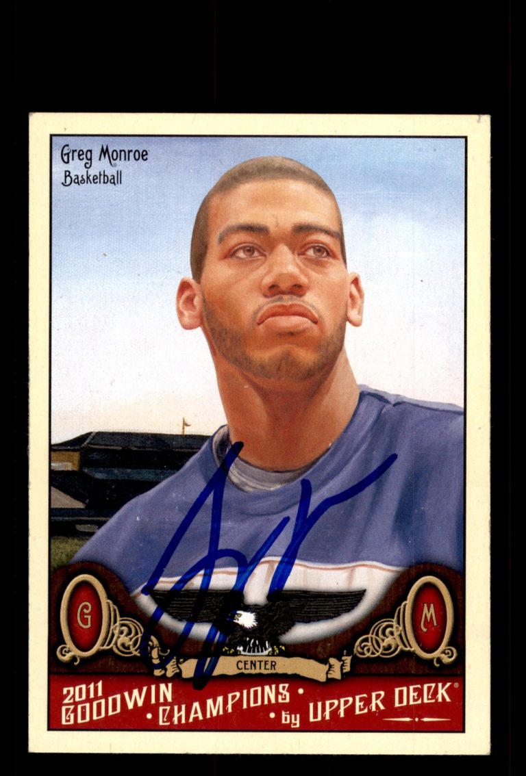 Signed Basketball Card Auto Greg Monroe 2011 Upper Deck Goodwin Champions #114