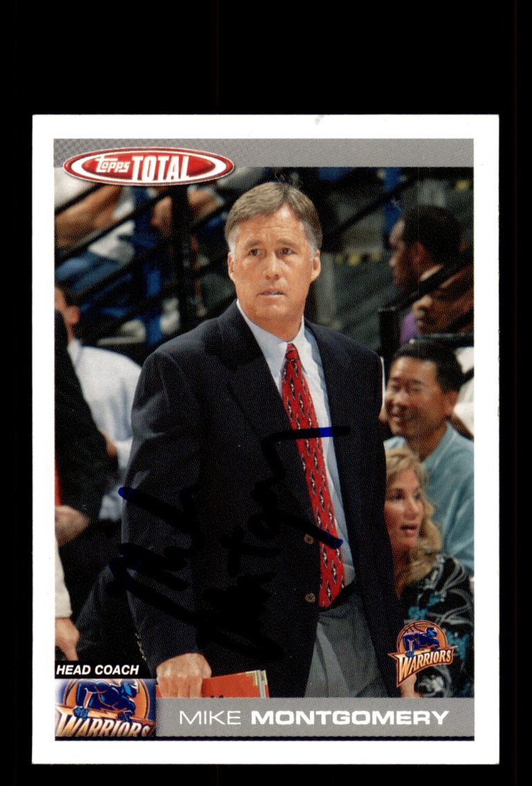 Signed Basketball Card Auto Mike Montgomery 2004-05 Topps Total #377 Warriors