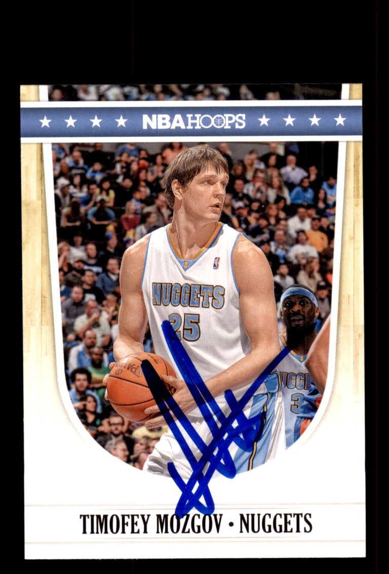 Signed Basketball Card Auto Timofey Mozgov 2011-12 Hoops #53 Denver Nuggets