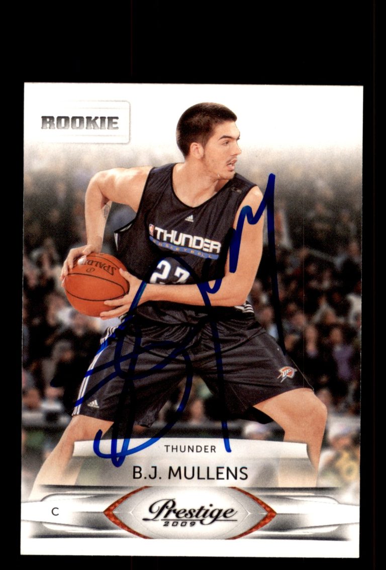 Signed Basketball Card Auto B.J. Mullens 2009-10 Panini Prestige #174