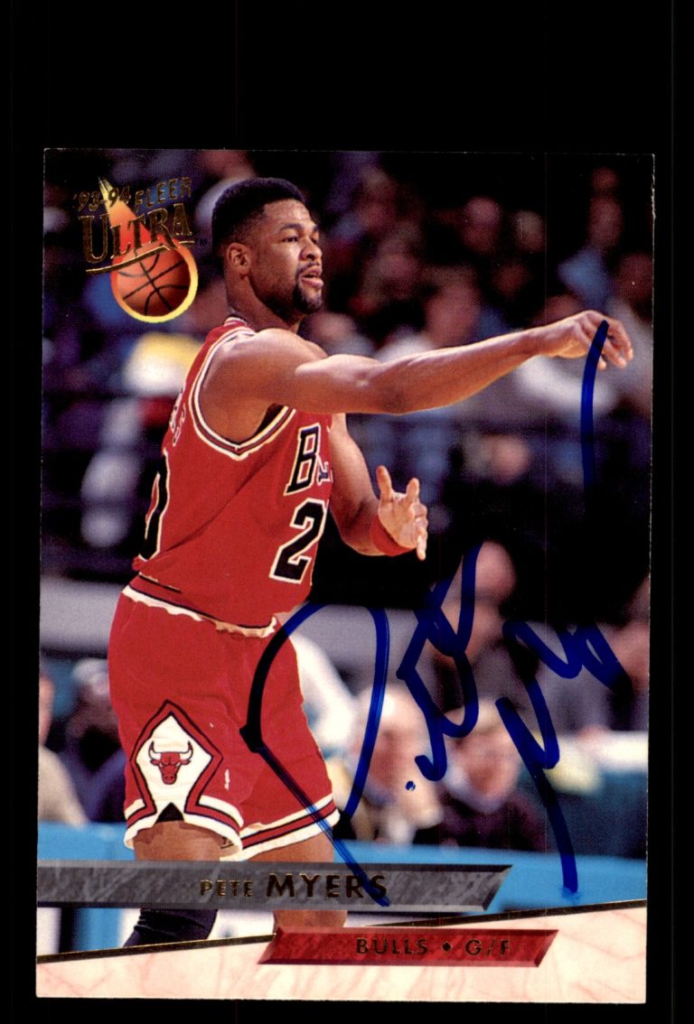 Signed Basketball Card Auto Pete Myers 1993-94 Ultra #222 Chicago Bulls