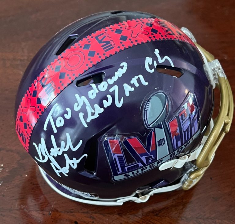 MITCH HOLTHUS SIGNED FOOTBALL MINI HELMET KANSAS CITY CHIEFS SB 58 AUTO JSA COA