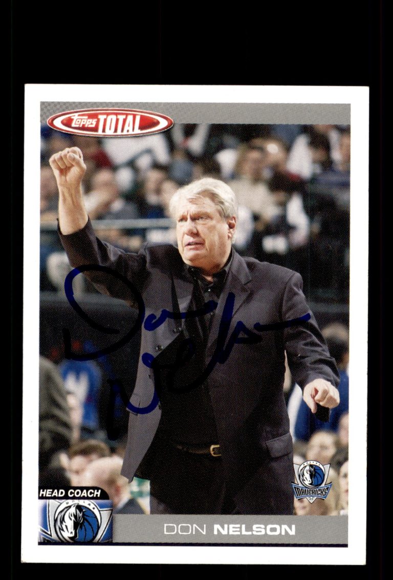Signed Basketball Card Auto Don Nelson 2004-05 Topps Total #371 Dallas Mavericks