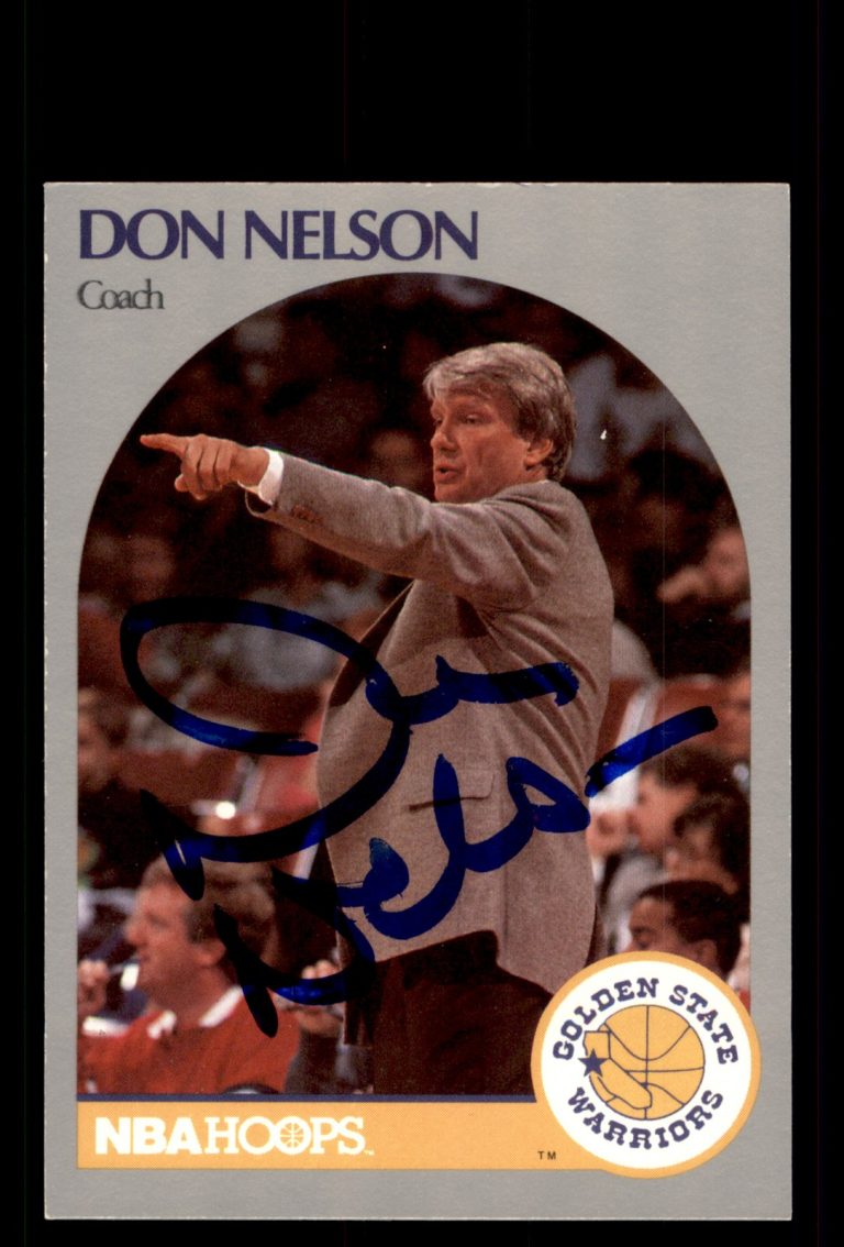 Signed Basketball Card Auto Don Nelson 1990-91 Hoops #313 Golden State Warriors