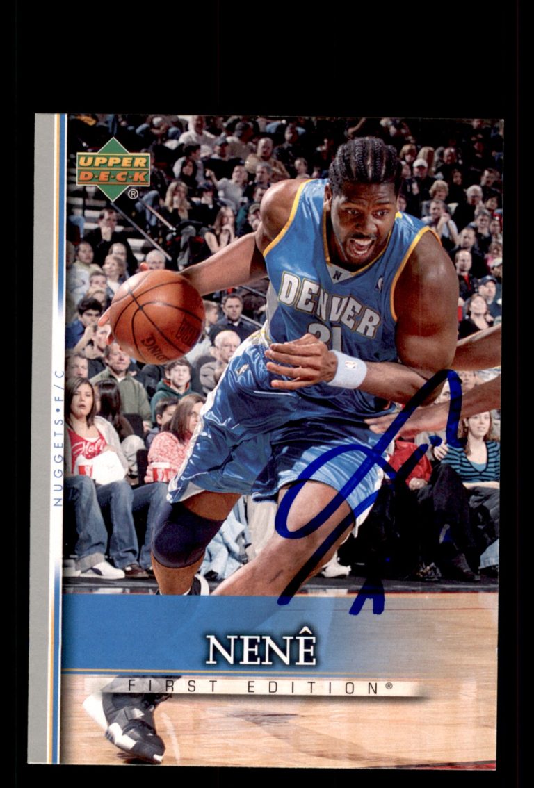 Signed Basketball Card Auto Nene 2007-08 Upper Deck First Edition #60 Nuggets