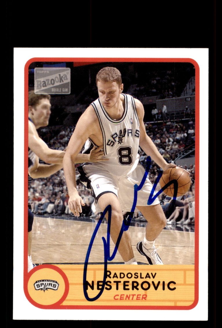Signed Basketball Card Auto Rasho Nesterovic 2003-04 Bazooka #193 Spurs