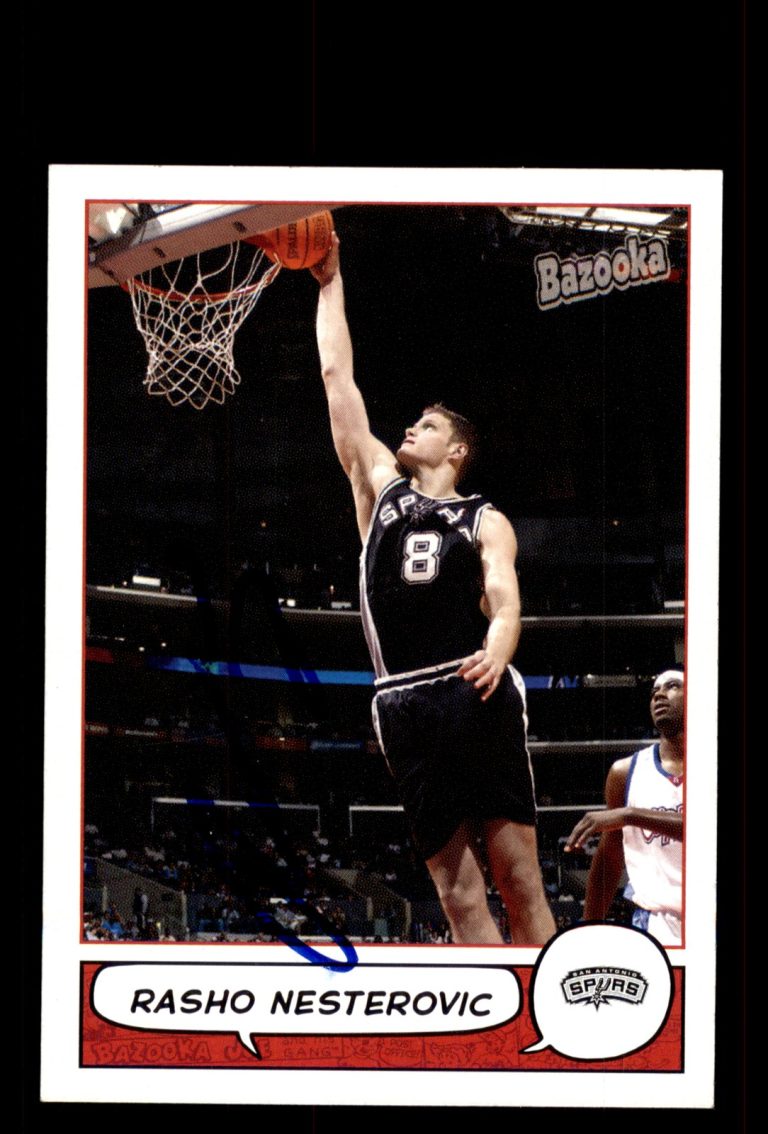 Signed Basketball Card Auto Rasho Nesterovic 2004-05 Bazooka #129 Spurs