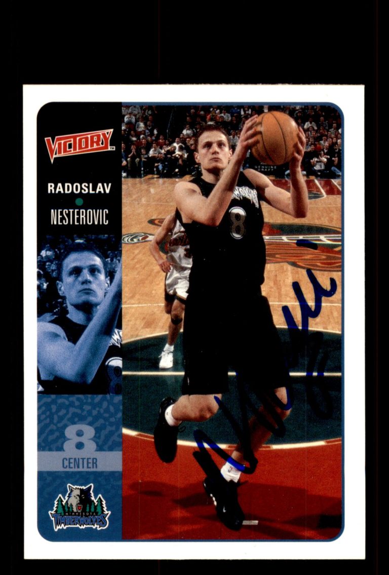 Signed Basketball Card Auto Rasho Nesterovic 2000-01 Upper Deck Victory #127