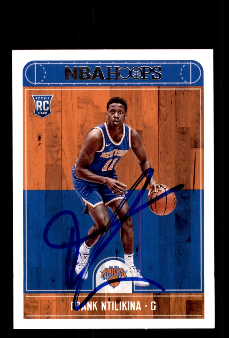 Signed Basketball Card Auto Frank Ntilikina 2017-18 Hoops #258 New York Knicks