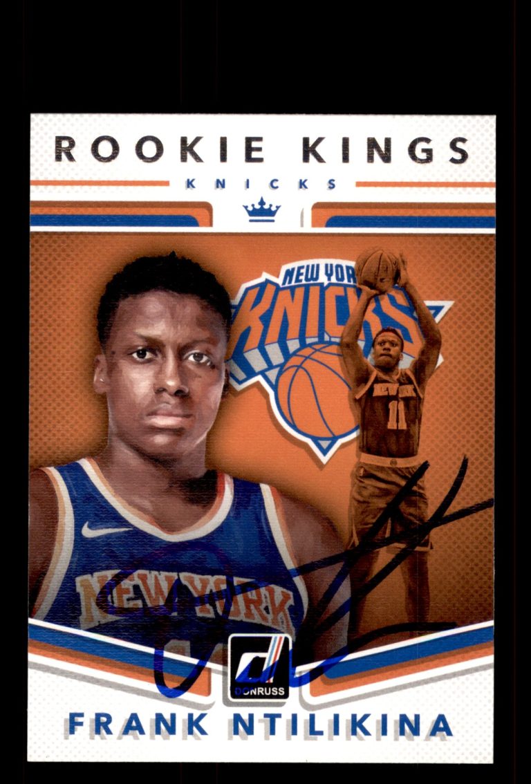 Signed Basketball Card Auto Frank Ntilikina 2017-18 Donruss #8 New York Knicks