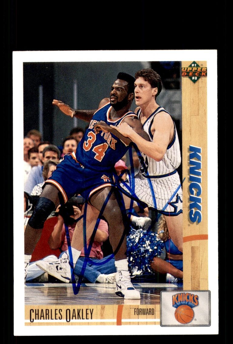 Signed Basketball Card Auto Charles Oakley 1991-92 Upper Deck #258 Knicks
