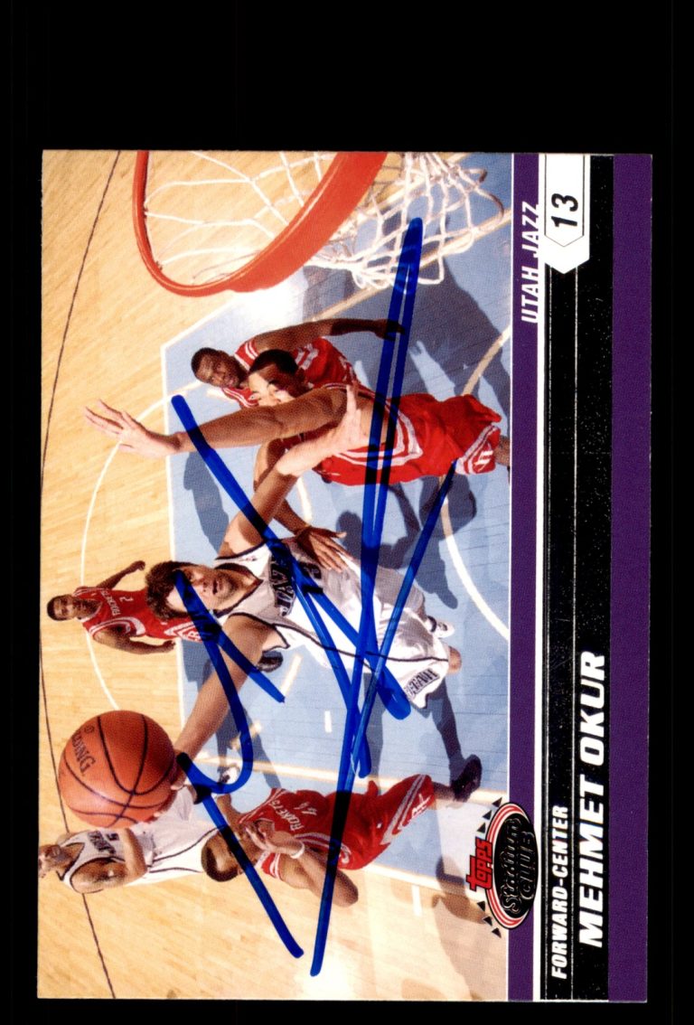 Signed Basketball Card Auto Mehmet Okur 2007-08 Stadium Club #51 Utah Jazz