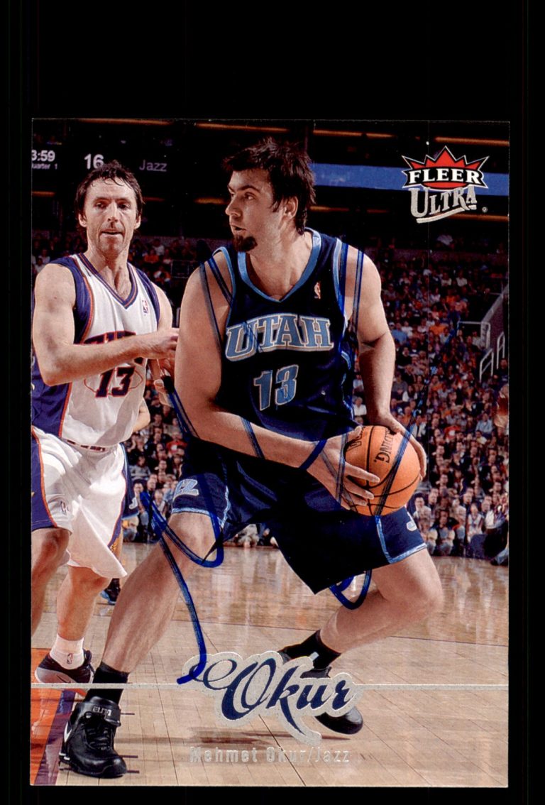 Signed Basketball Card Auto Mehmet Okur 2007-08 Ultra #190 Utah Jazz